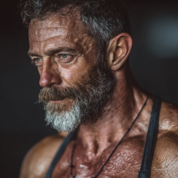 Trainer lucrând cu client senior